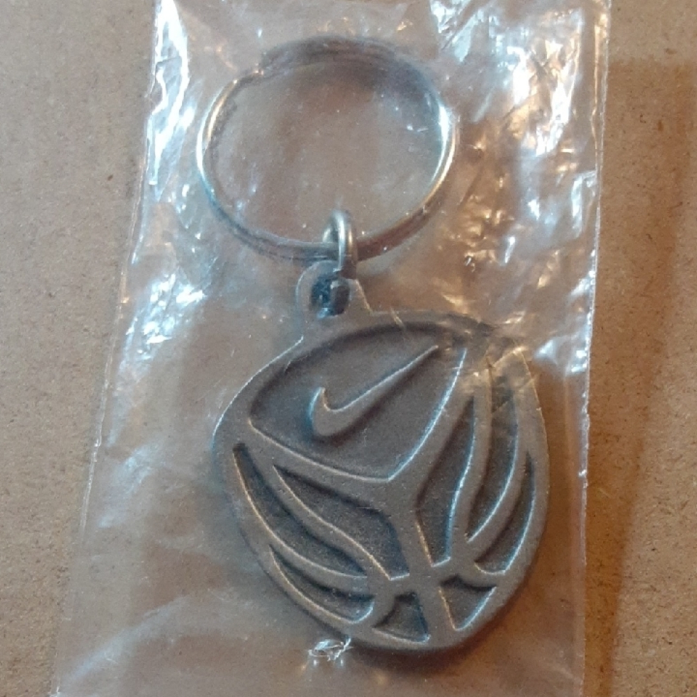 Nike Silver Basketball Keychain NEW